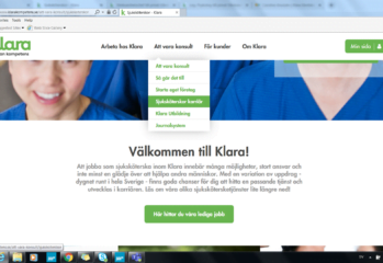 skärmdumå hemsida Välkommen till Klara